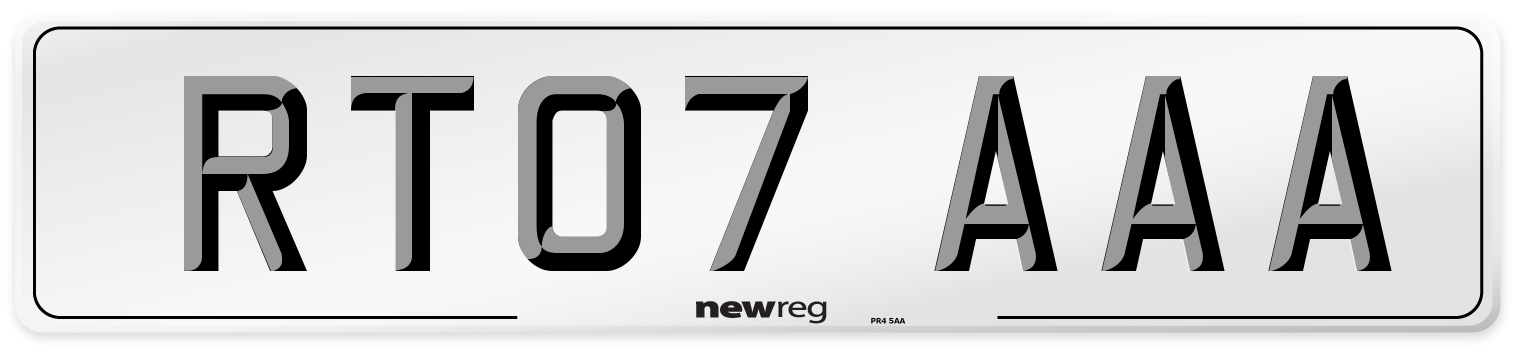 RT07 AAA Number Plate from New Reg